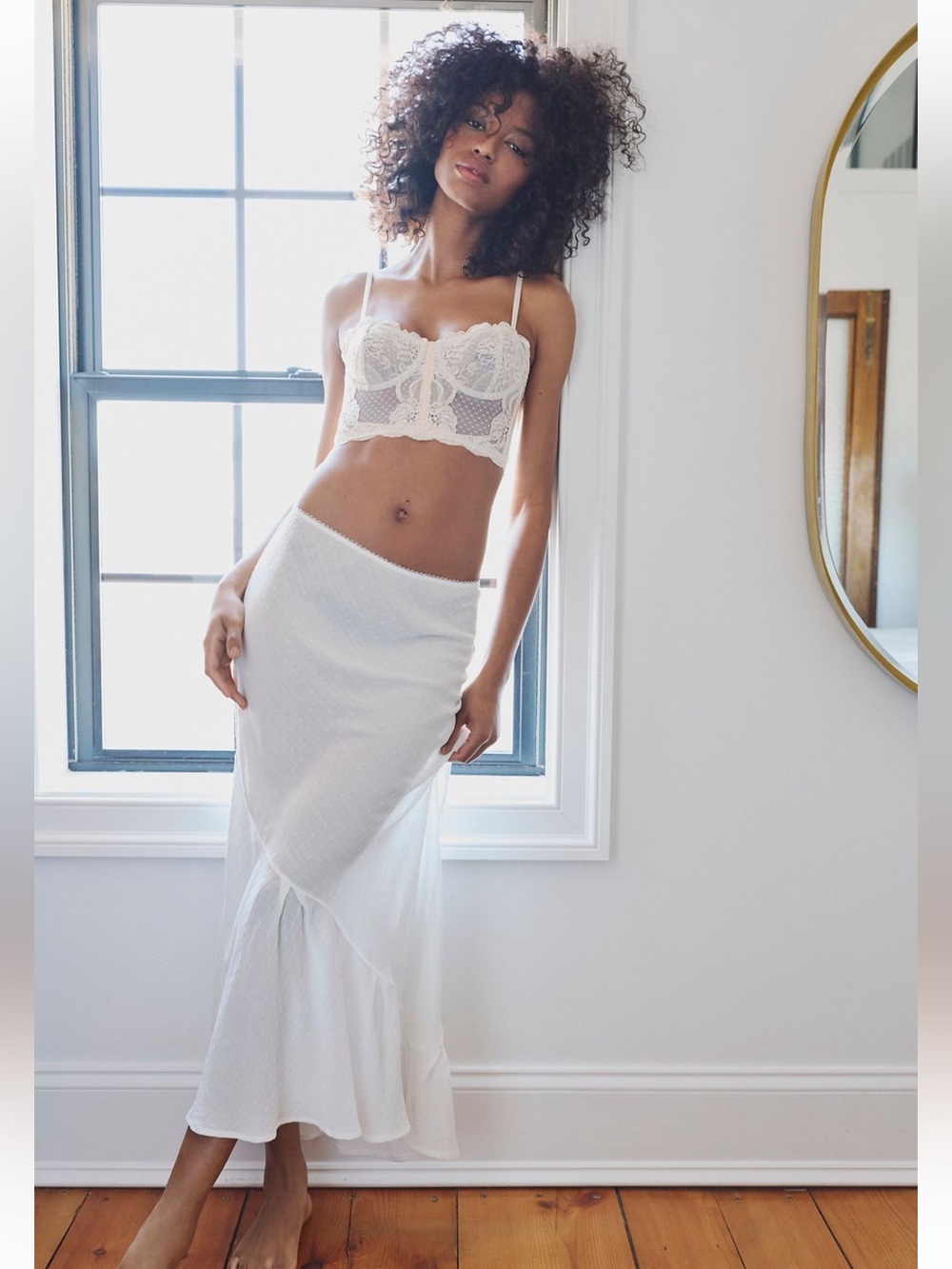 Free People Sweet On You Bias-Cut Maxi Slip
Skirt in Clean Ivory. Brand New.